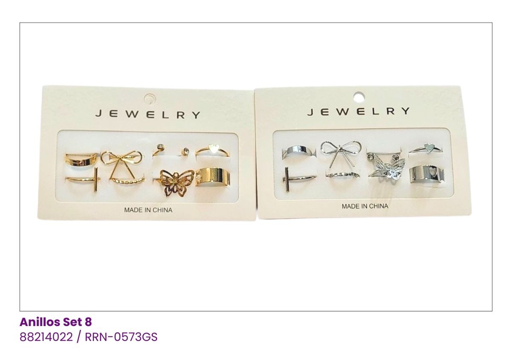ANILLOS LAZOS SET DE 8