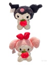 PELUCHES SANRIO FRESA (KUROMI-MY MELODY) (20 CM)