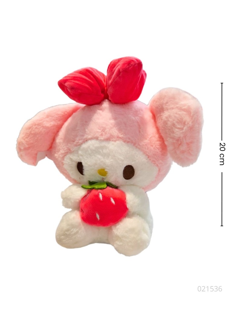 PELUCHES SANRIO FRESA (KUROMI-MY MELODY) (20 CM)