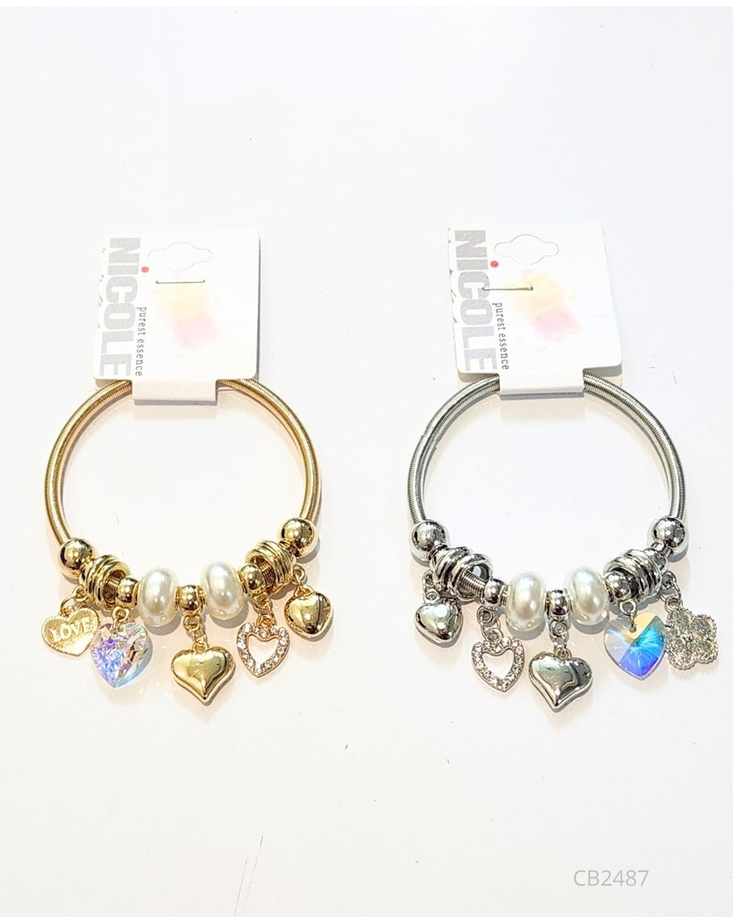 PULSERAS PANDORA CORAZON PERLA