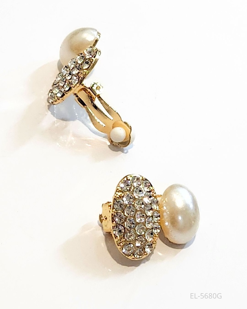 ZARCILLOS A PRESION PERLA STRASS