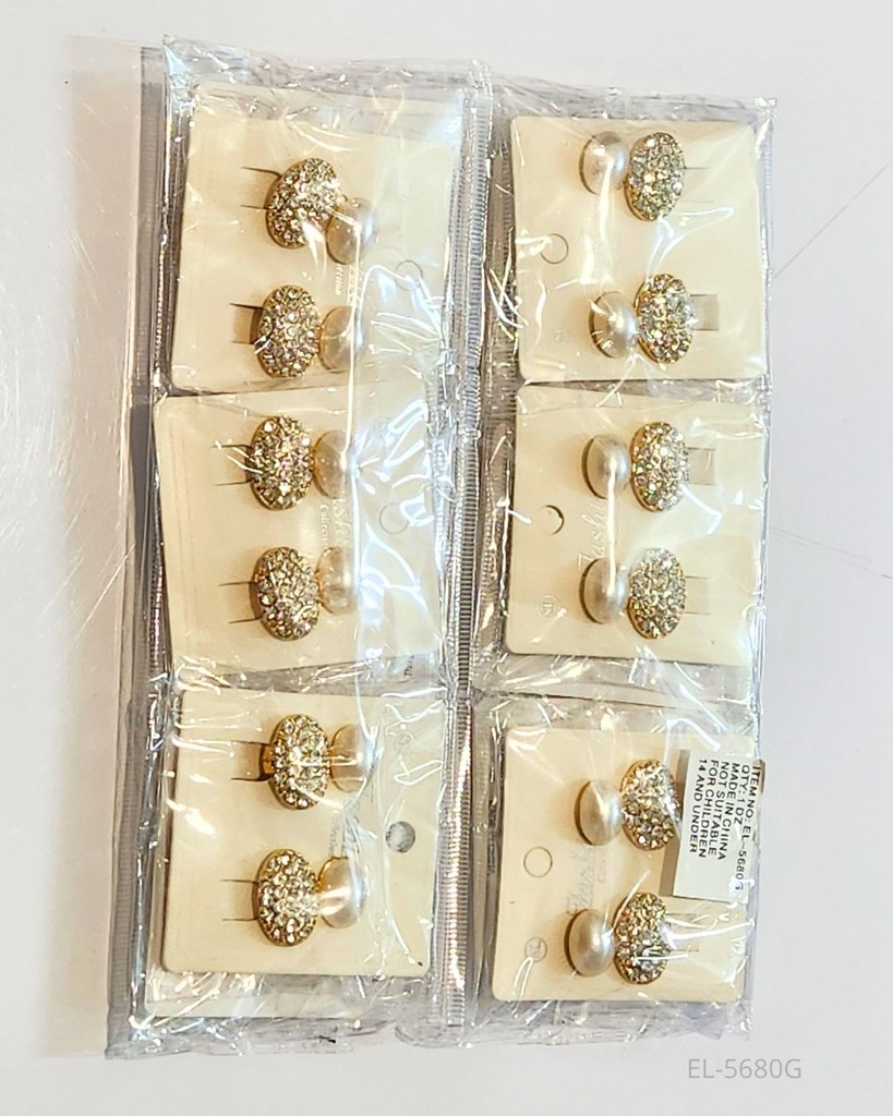 ZARCILLOS A PRESION PERLA STRASS