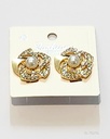 ZARCILLOS A PRESION STRASS PERLA FLOR