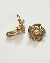 ZARCILLOS A PRESION STRASS PERLA FLOR