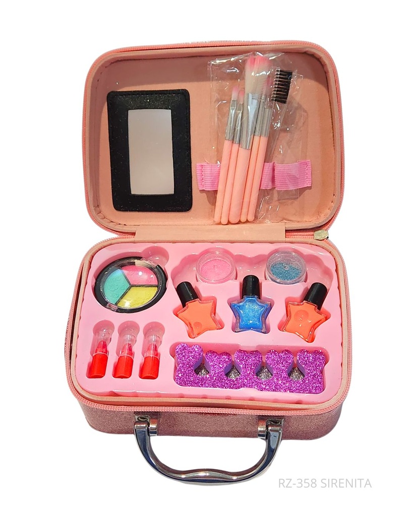 MAQUILLAJE SIRENA MALETA SET PARA NIÑAS
