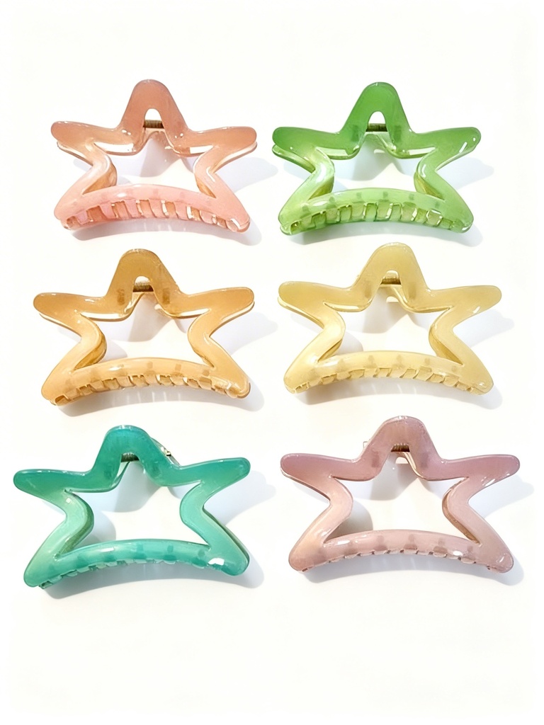 GANCHETAS ACRILICAS ESTRELLAS PASTEL