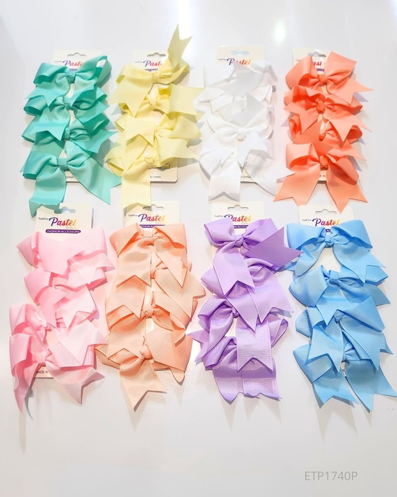 GANCHOS LAZO PASTEL SET DE 4