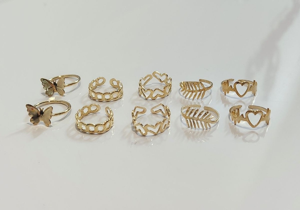 ANILLOS PIES Y MANOS SET DE 10