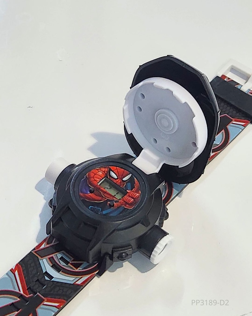 RELOJ PROYECTOR SPIDER MAN NEGRO