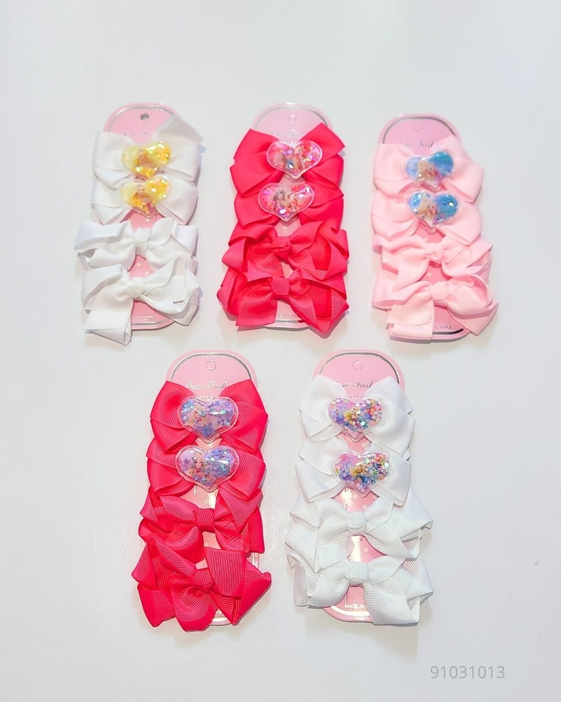 GANCHOS LAZOS CORAZON SET DE 4