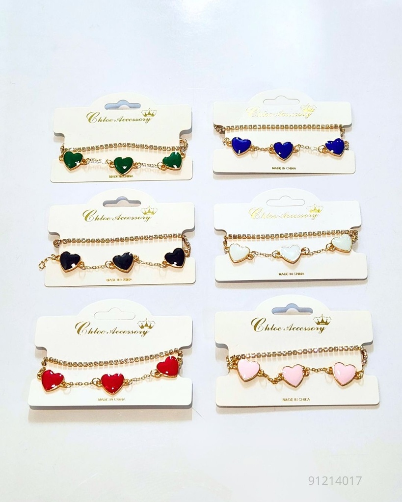 PULSERAS CORAZON SET DE 3