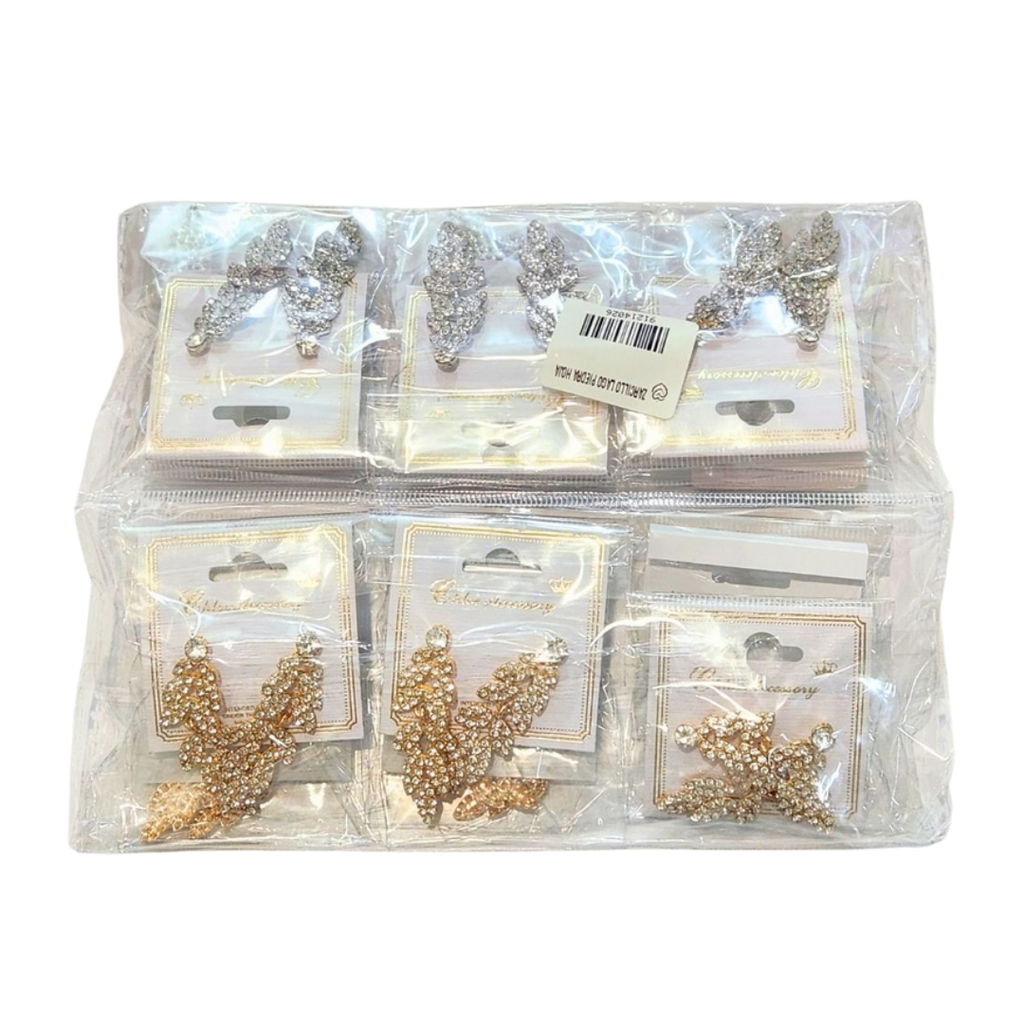 ZARCILLOS LARGO PIEDRA HOJA