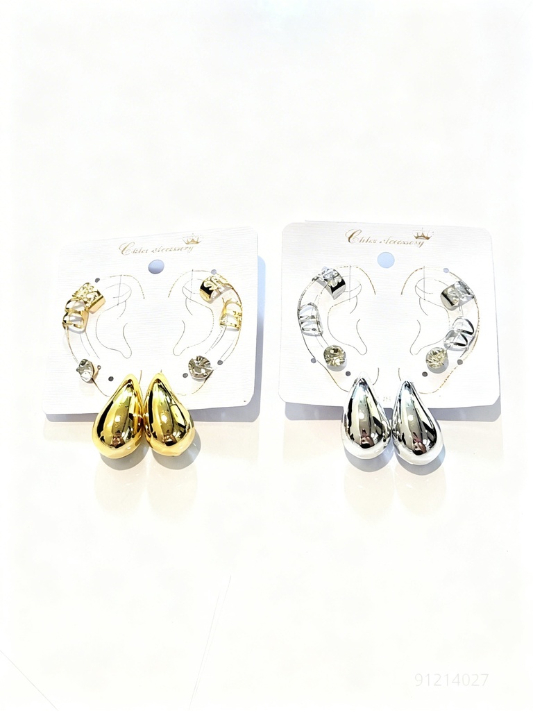 ZARCILLOS TOPITOS GOTAS SET DE 4