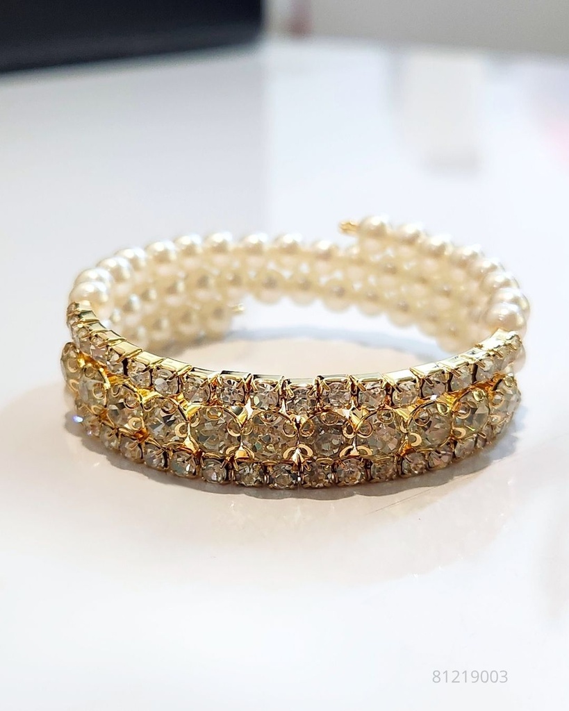 PULSERAS STRASS Y PERLAS