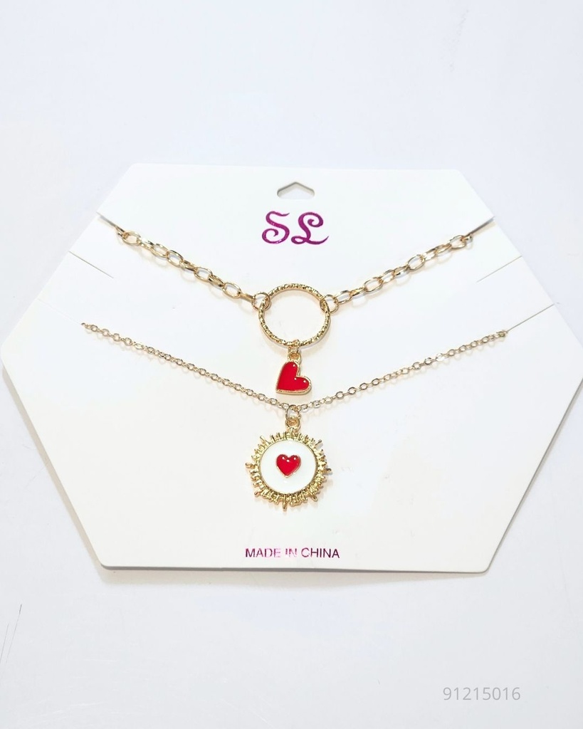 COLLARES CORAZON SET DE 2