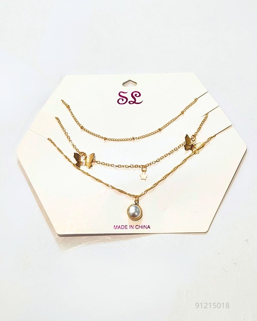 COLLARES MARIPOSA SET DE 3