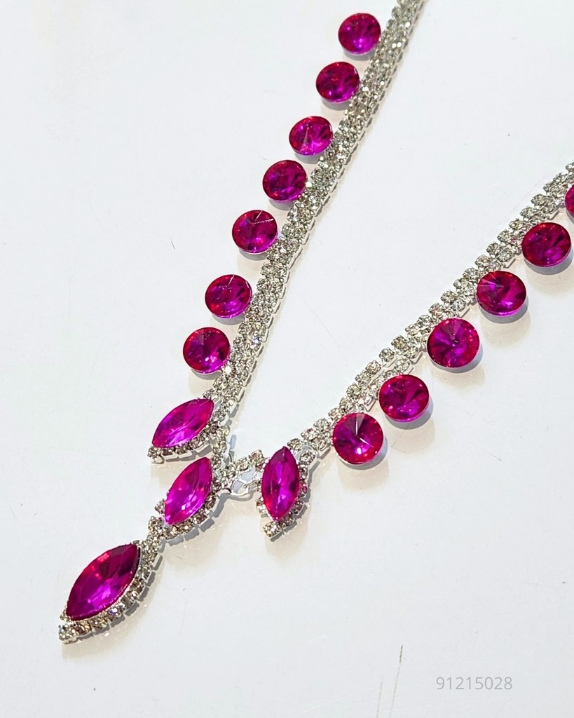 COLLARES FINO STRASS COLORES (NKL-6442S)