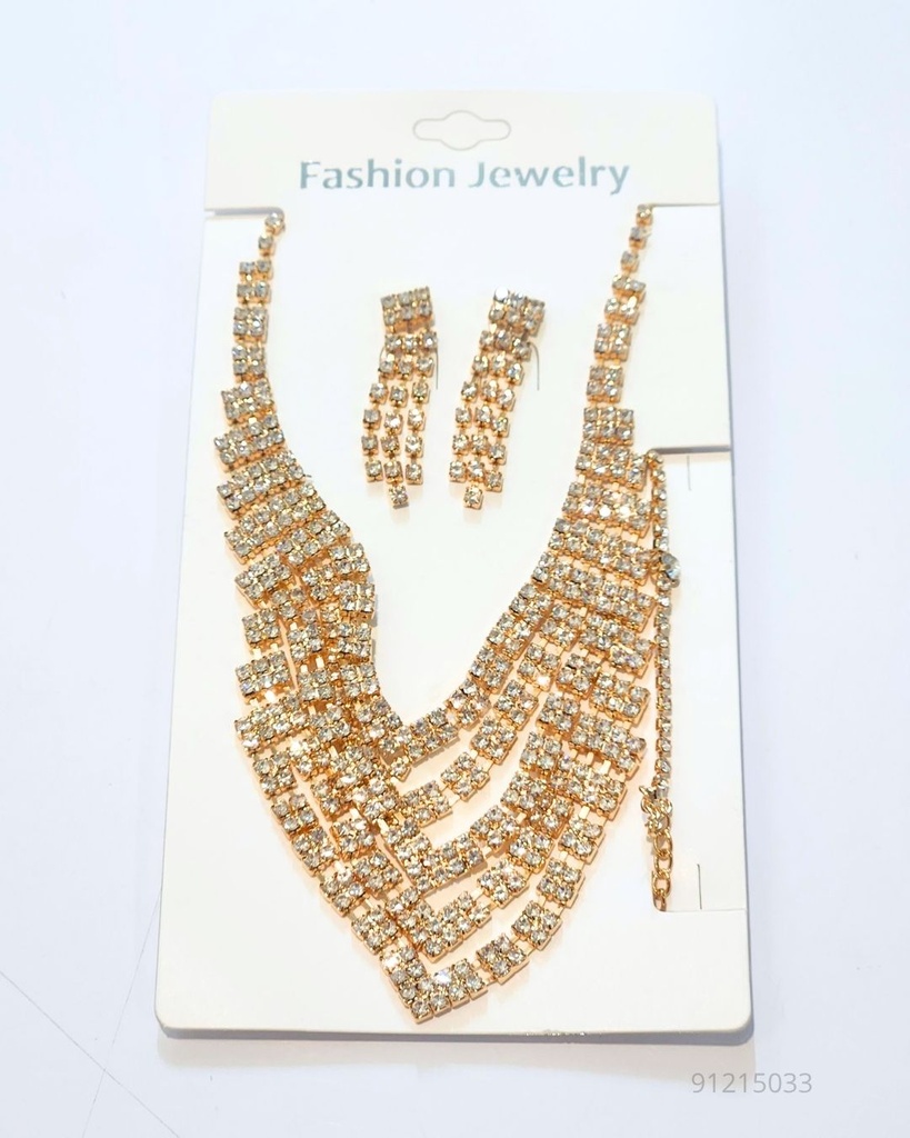 COLLARES DORADO STRASS (NKL-5200G)