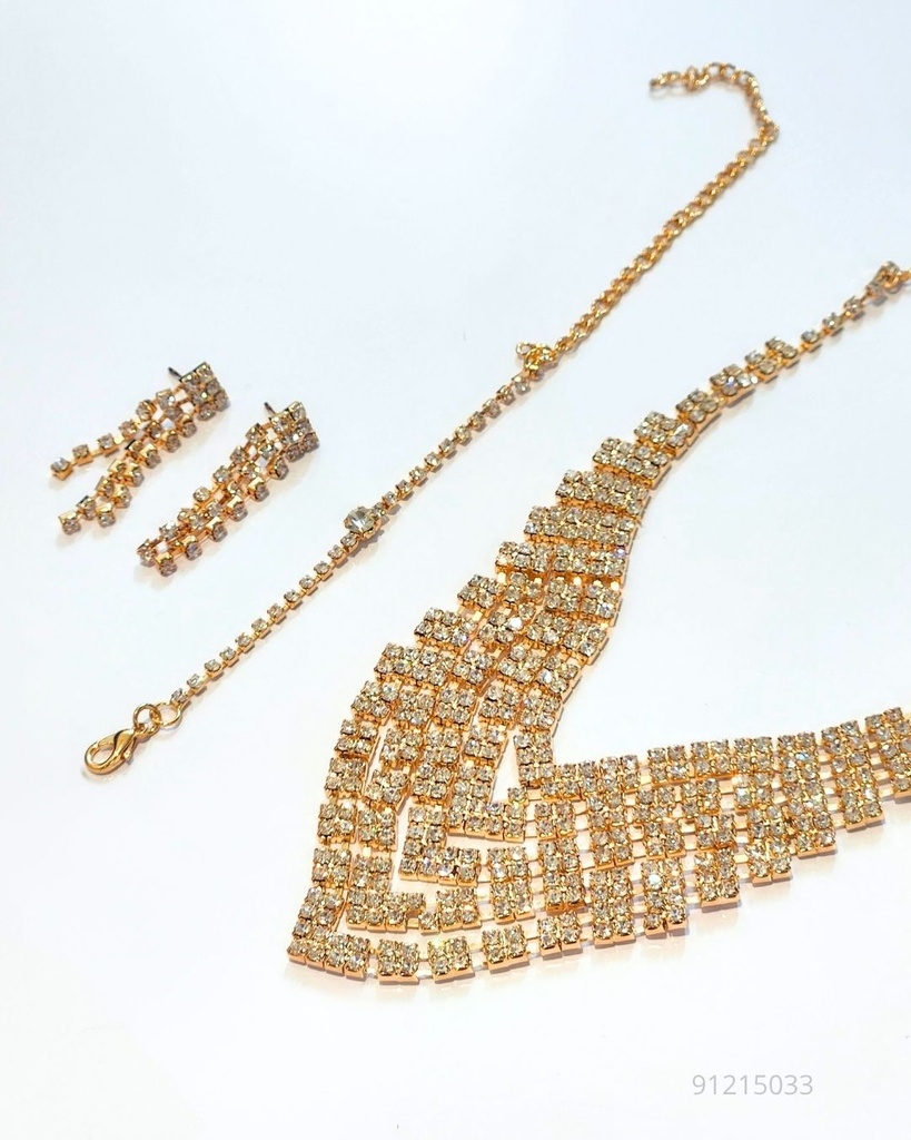 COLLARES DORADO STRASS (NKL-5200G)