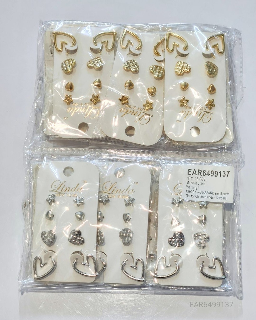 ZARCILLOS TOPITOS CORAZON SET DE 4