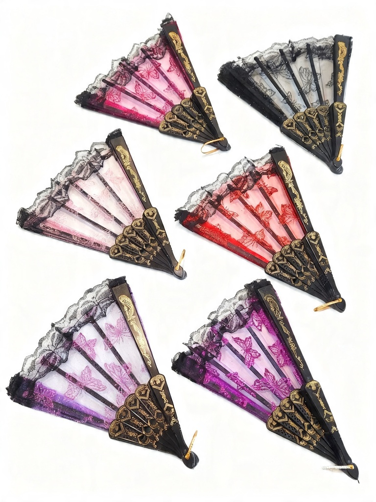 ABANICOS ENCAJE MARIPOSA