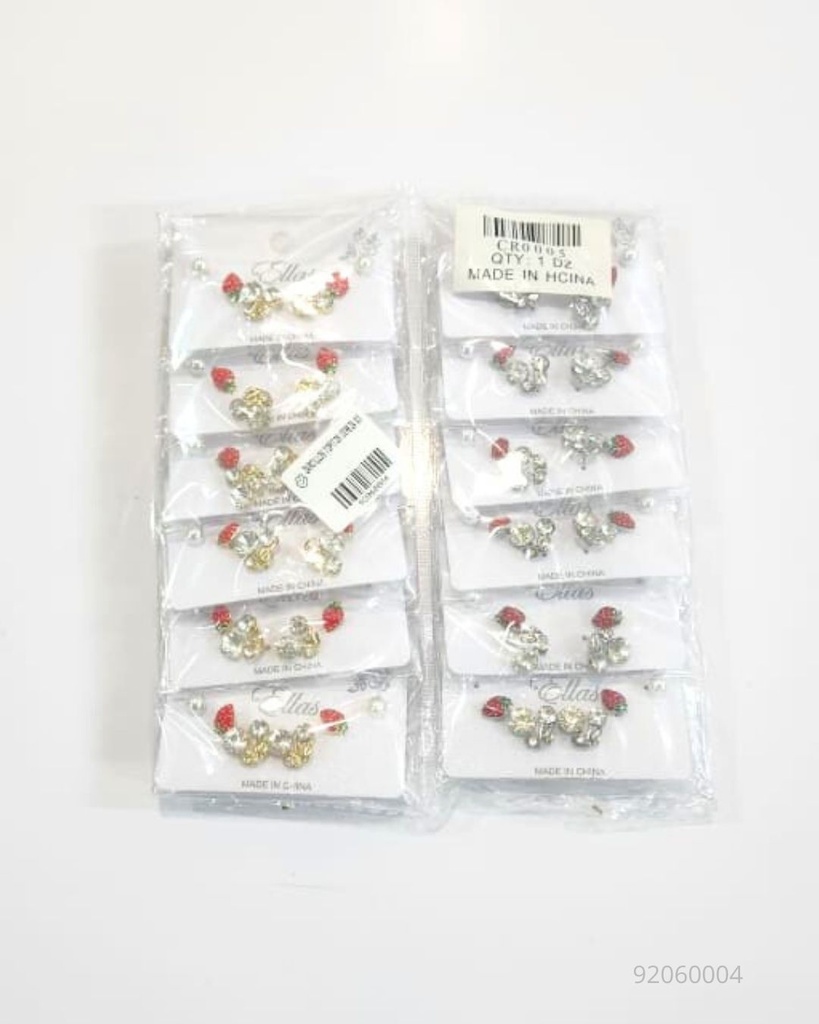ZARCILLOS TOPITOS CEREZA SET DE 3
