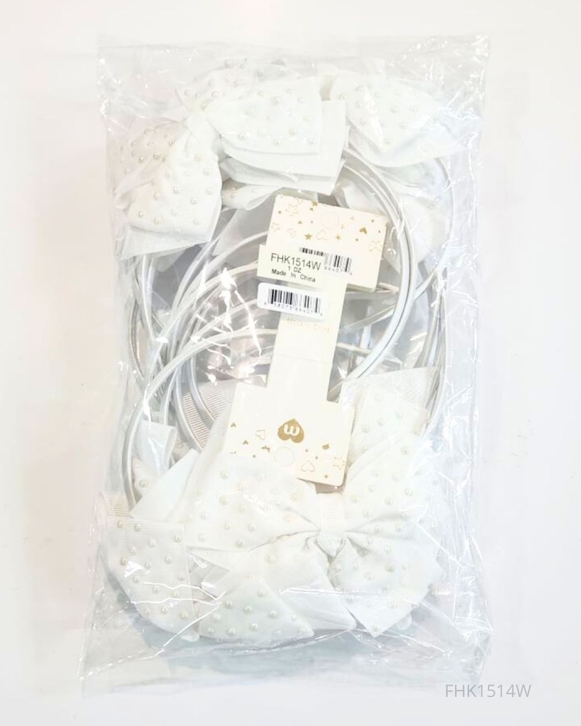 CINTILLOS BLANCOS LAZOS PERLAS 