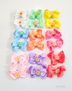 GANCHOS LAZOS PASTEL FLOR POR PARES (10CM)