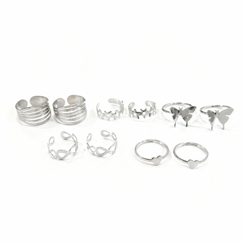 SET DE ANILLOS MARIPOSAS X10