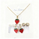 SET COLLARES Y ZARCILLO CEREZA