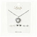 COLLAR Y TOPITOS CORAZON PERLA