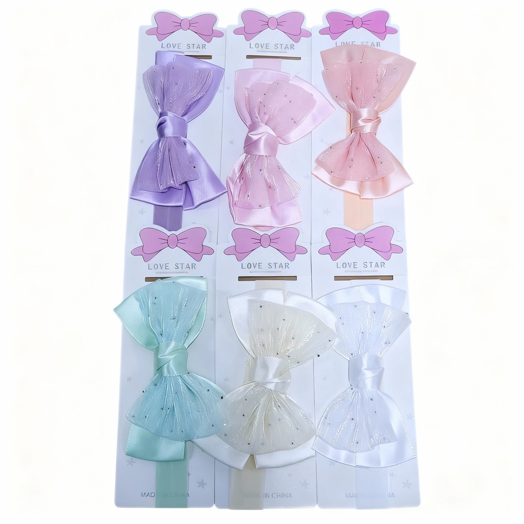 BANDANA LAZO PASTEL CON BRILLO