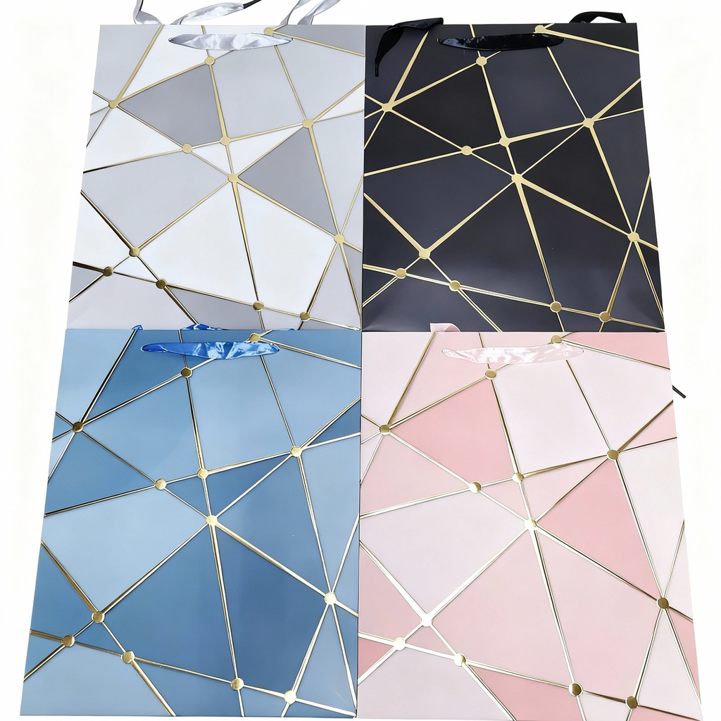 BOLSA DE REGALO GRANDE ABSTRACTAS CON FIGURAS GEOMETICAS