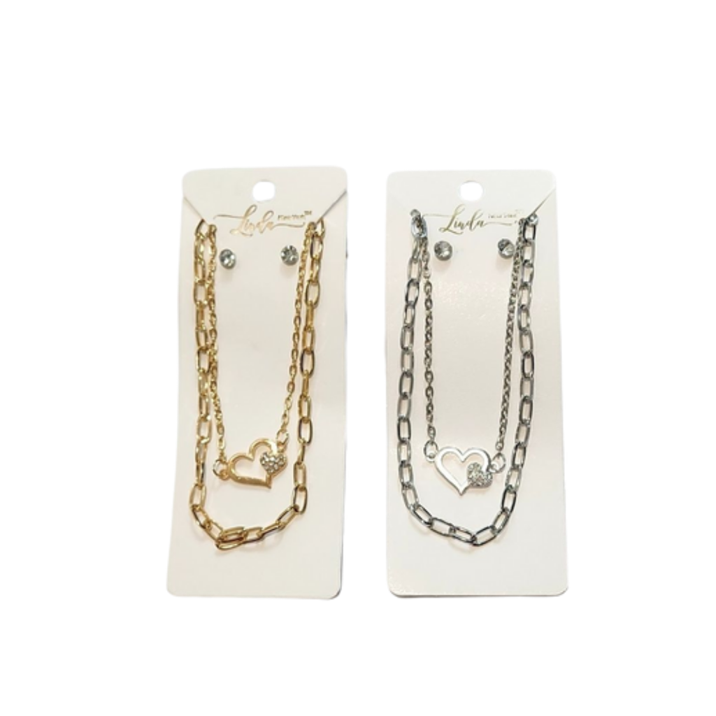 COLLARES CADENA DOBLE CORAZON