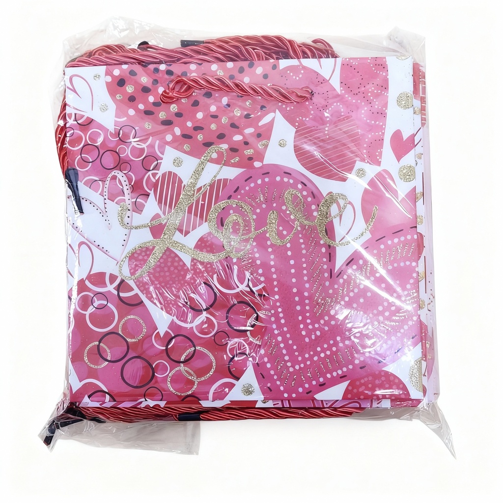 BOLSA DE REGALO PQ CORAZONES LOVE