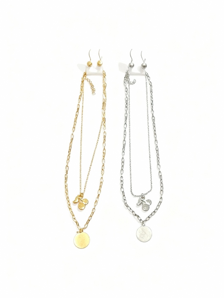 COLLARES CADENA DOBLE CEREZA