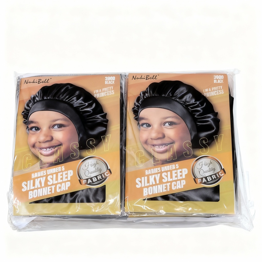 GORRO SATIN DE NIÑA NEGRO