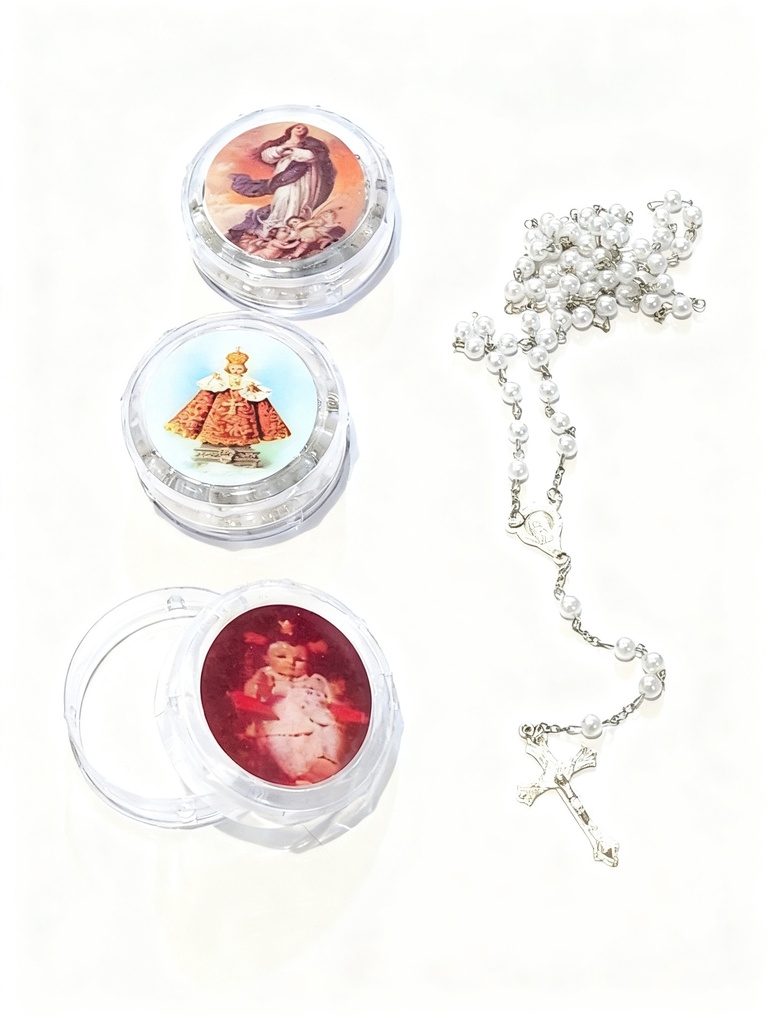 ROSARIOS PERLA DORADO PLATEADO