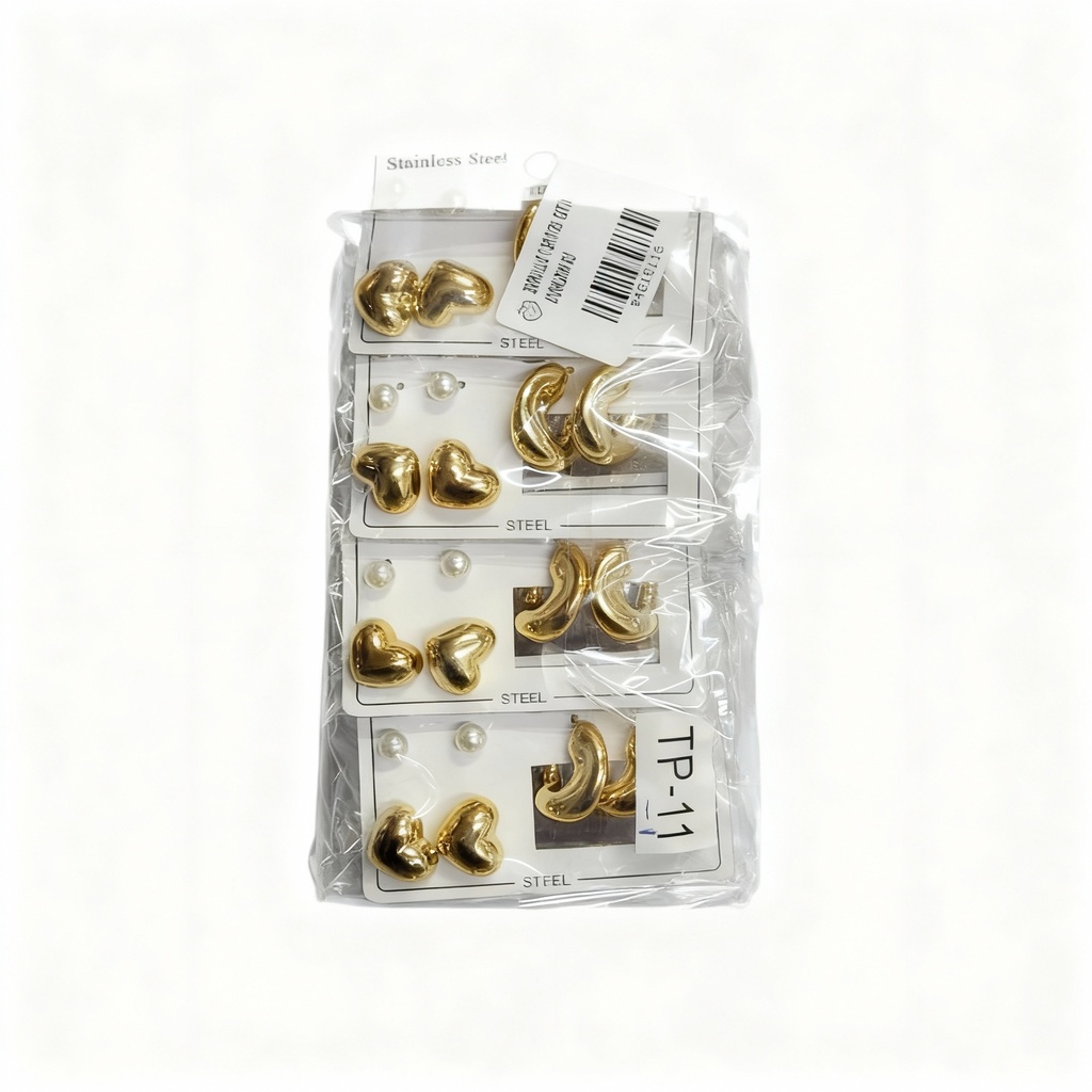 ZARCILLO TOPITOS GOTA CORAZON X3