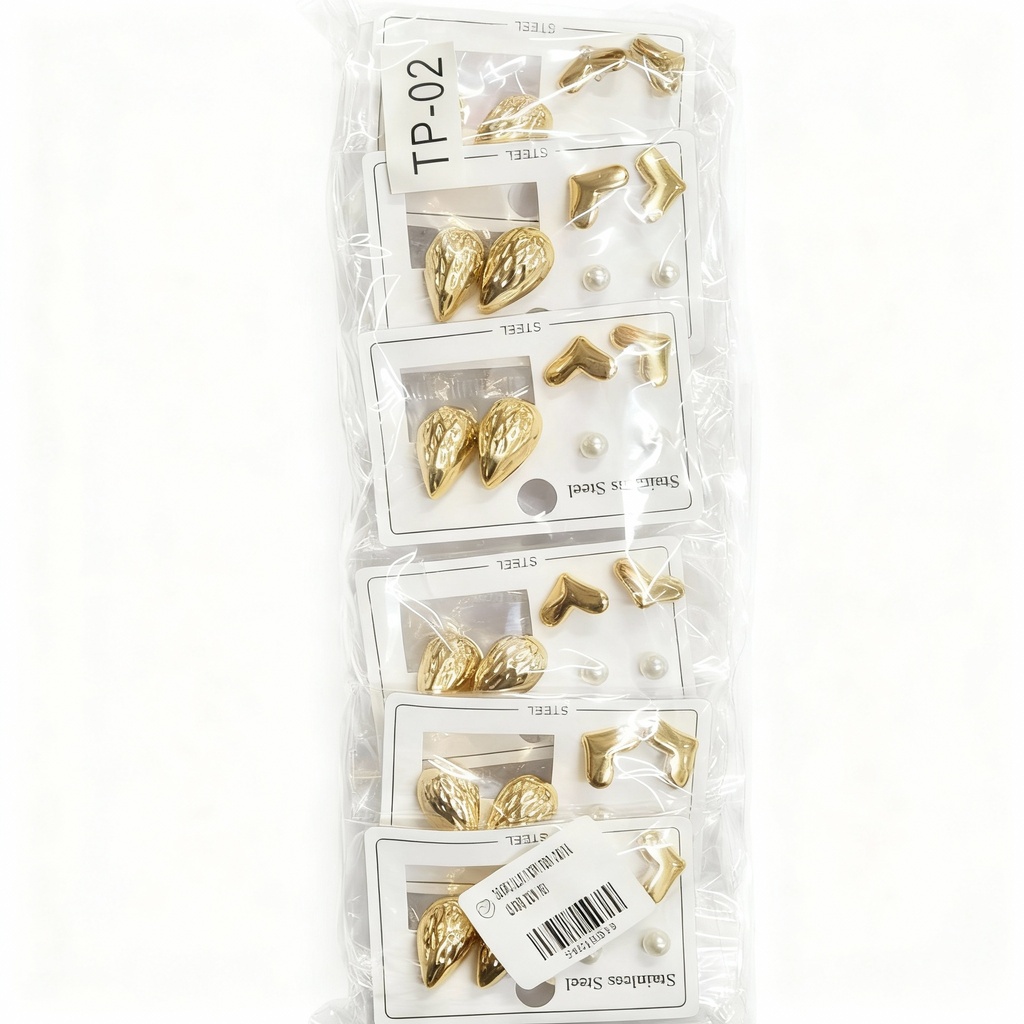 ZARCILLO TOPITOS GOTA CORAZON X3