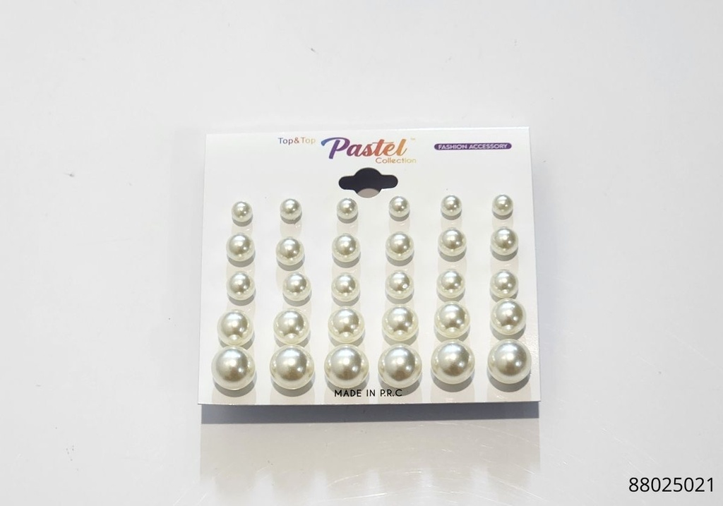 ZARCILLOS TOPITOS PERLA SET DE 15