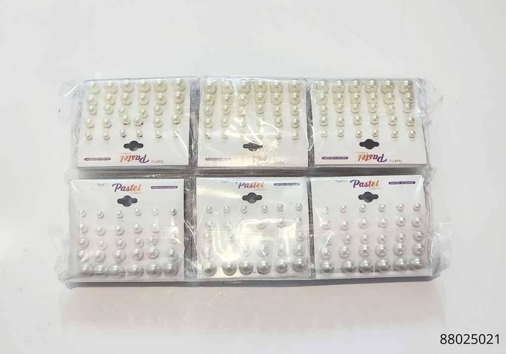 ZARCILLOS TOPITOS PERLA SET DE 15