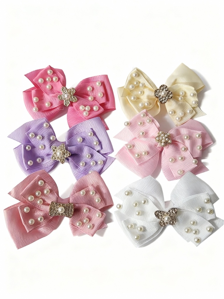 GANCHOS LAZO FLOR PERLA X2 