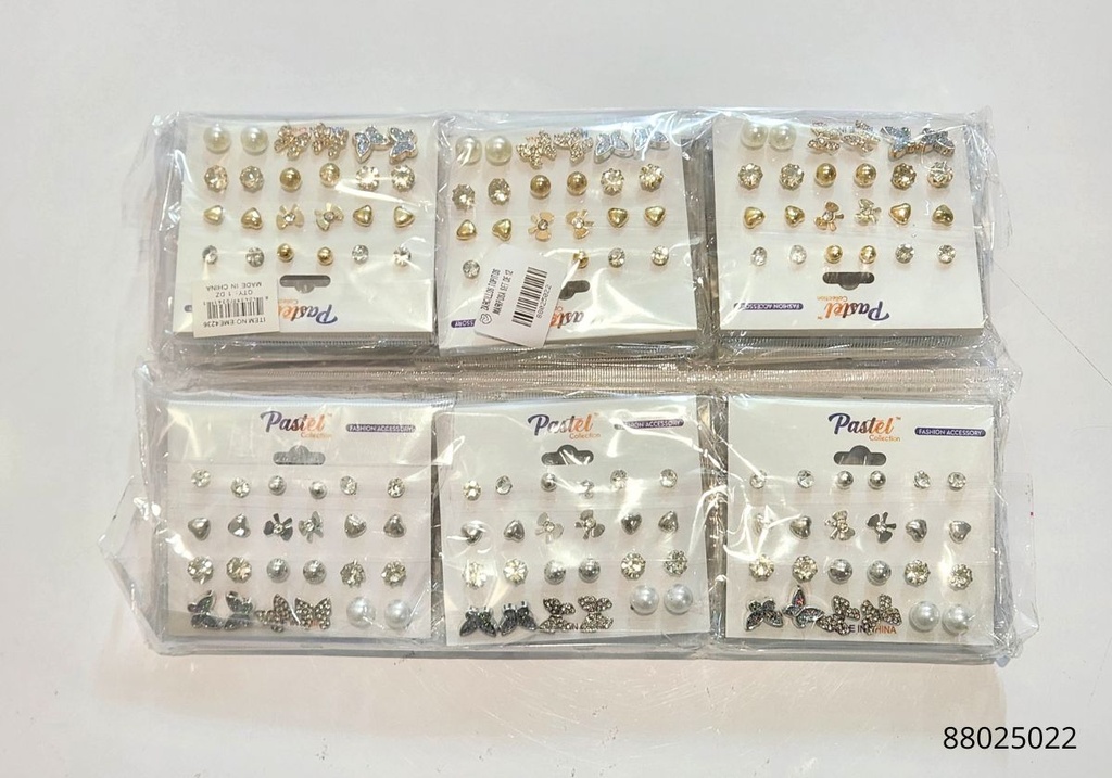 ZARCILLOS TOPITOS MARIPOSA SET DE 12