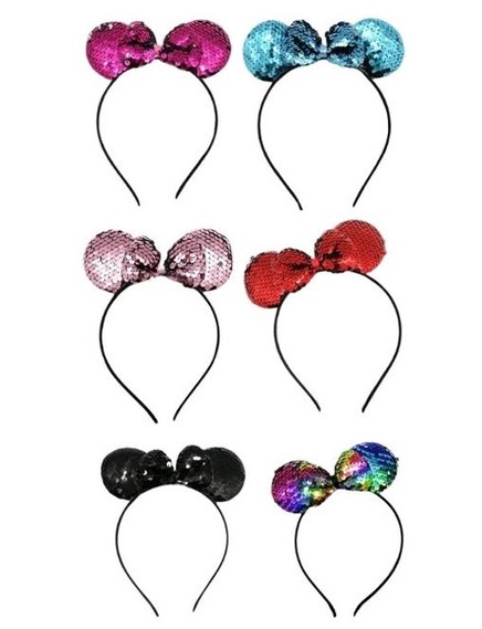 CINTILLOS OREJAS MICKEY MOUSE LENTEJUELAS