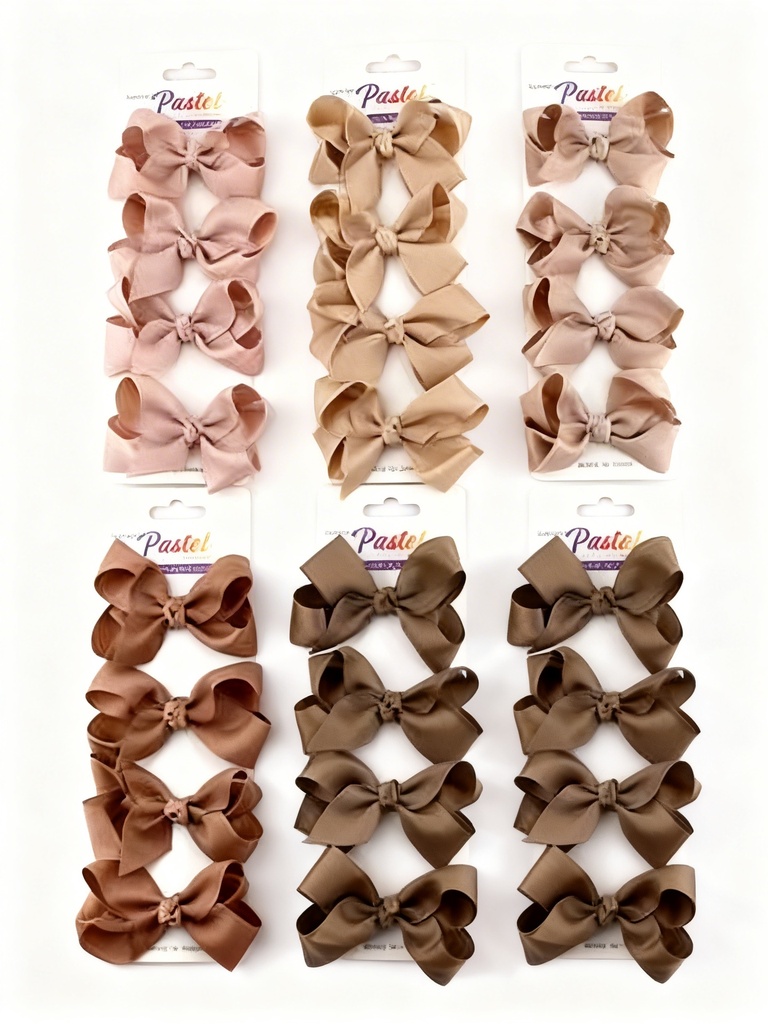 SET  GANCHO LAZO  COLOR TIERRA X4