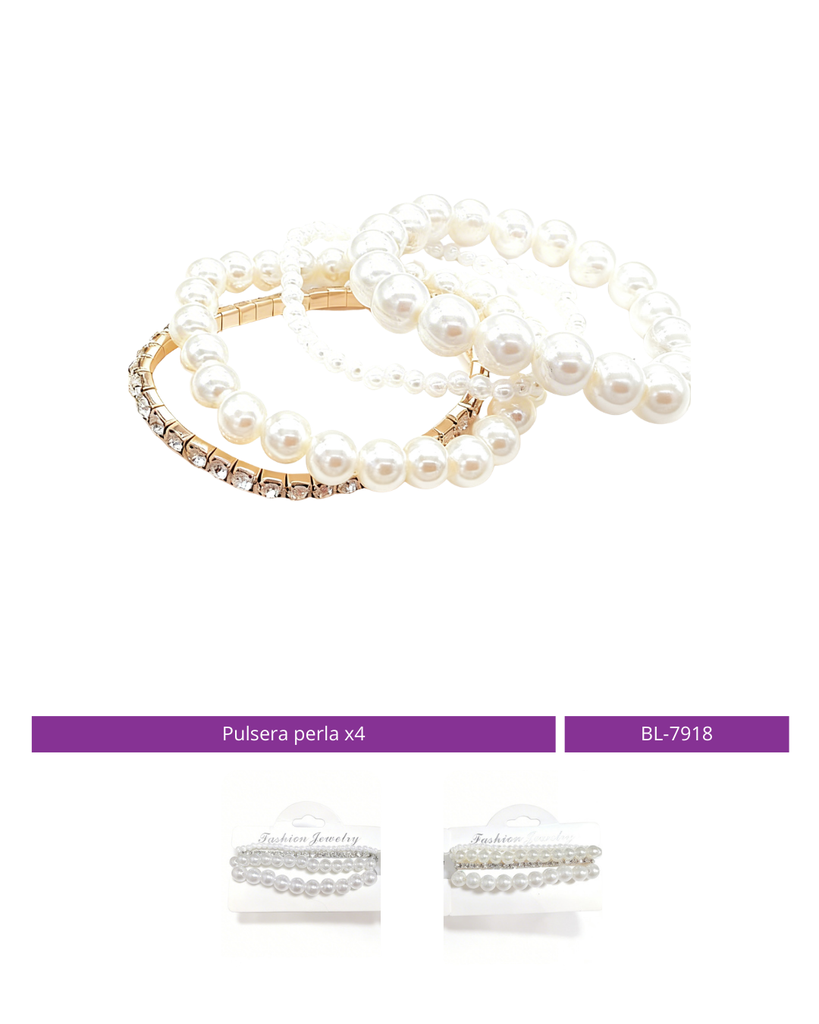 PULSERA  PERLA X4