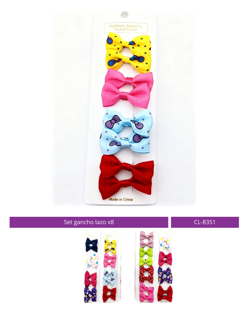 SET GANCHO LAZO ESTAMPADO X10