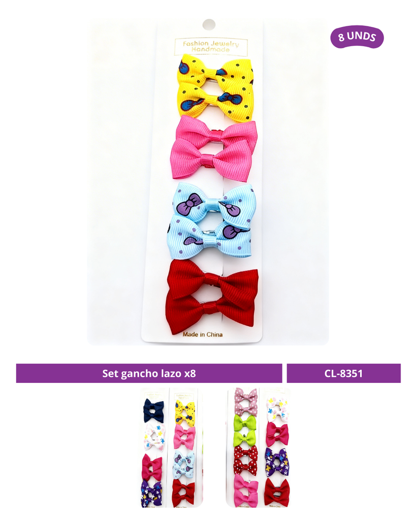 SET GANCHO LAZO ESTAMPADO X10