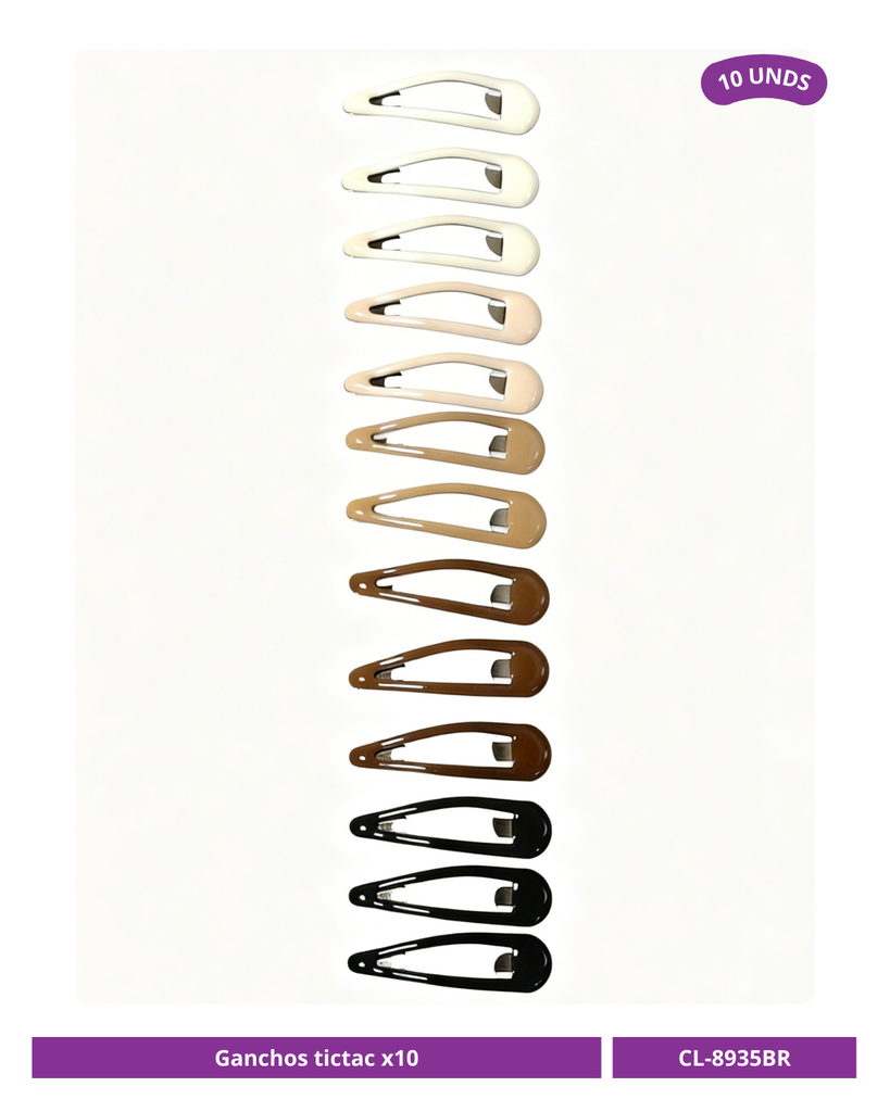 GANCHO TICTAC COLOR TIERRA X10